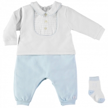 Emile et Rose Langley Traditional Baby Boys Babygrow With Socks-Blue
