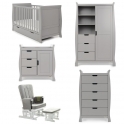Obaby Stamford Classic Sleigh 5 Piece Furniture Roomset-Warm Grey 