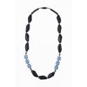 Nibbling Brighton Teething Necklace-Black/Blue