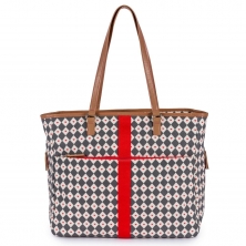 Pink Lining Henrietta Changing Bag-Diamonds and Hearts Tote