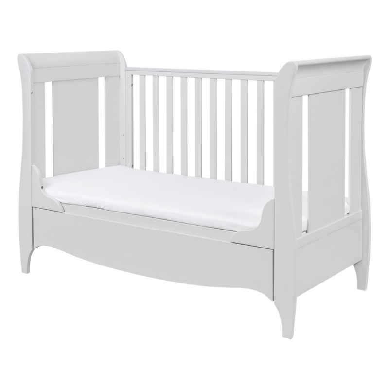 Tutti Bambini Roma Wooden Sleigh Cot Bed With Under Bed Drawer