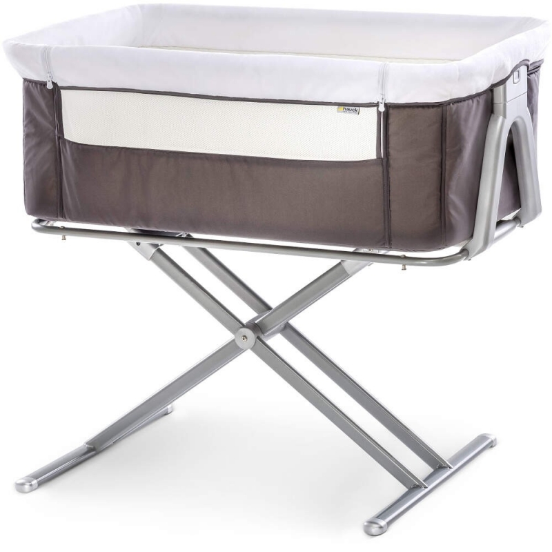 Hauck Face To Me Bedside Crib-Grey**