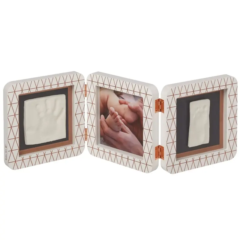 Baby Art My Baby Touch Rounded Double Print Frame-White Copper Edition (NEW 2019)