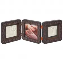 Baby Art My Baby Touch Rounded Double Print Frame-Dark Grey Copper Edition (NEW 2019)