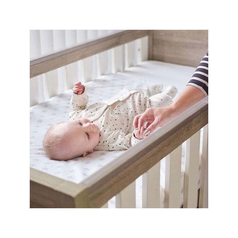 cot bed white and oak
