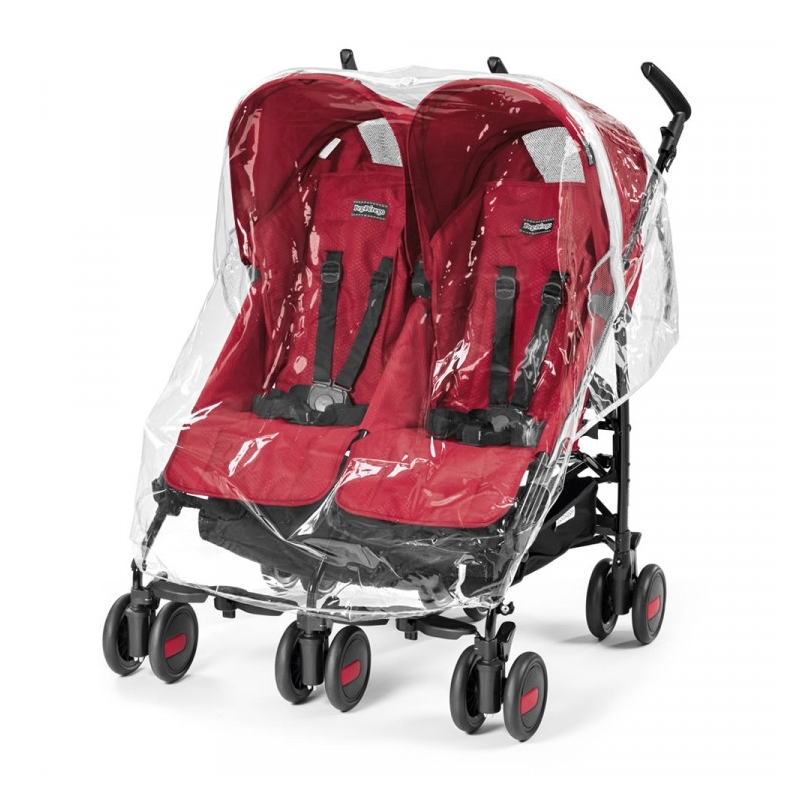 Peg Perego Pliko Mini Twin Light Weight StrollerMod Red + FREE Raincover