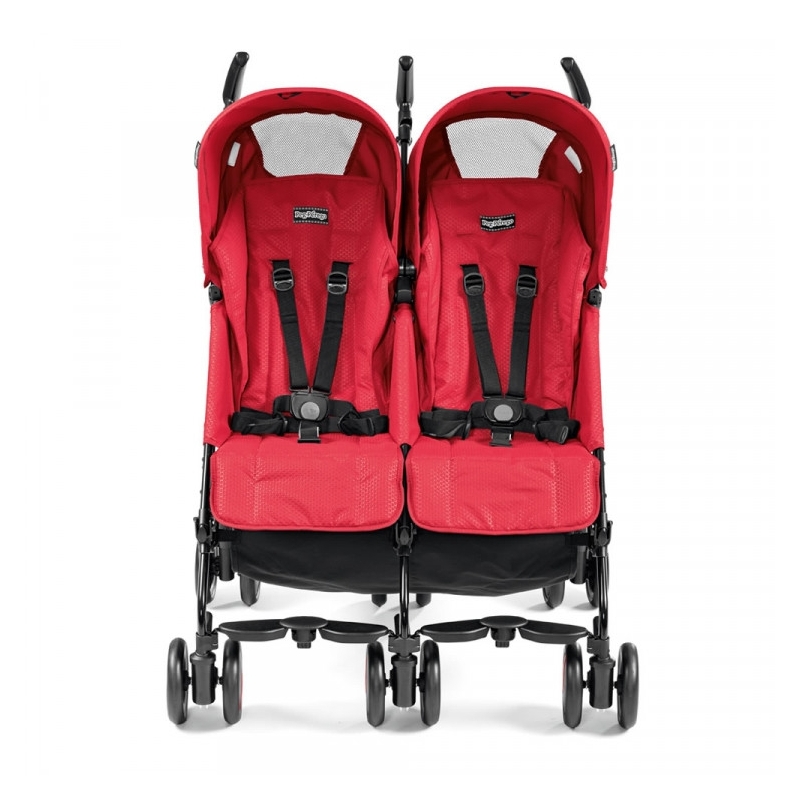Peg Perego Pliko Mini Twin Light Weight StrollerMod Red + FREE Raincover