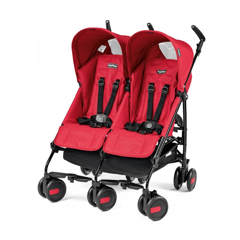 Peg Perego Pliko Mini Twin Light Weight StrollerMod Red + FREE Raincover