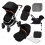 Ickle Bubba Stomp V4 Bronze Frame Travel System With Galaxy Carseat & Isofix Base-Midnight Bronze