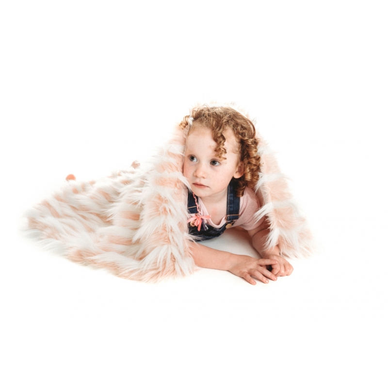 Bizzi Growin Rebel Faux Fur Baby Blanket-Pink