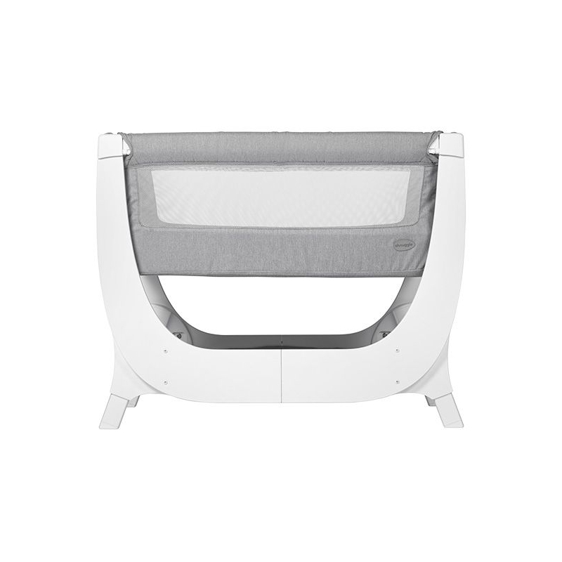 Shnuggle Air Bedside Crib With Crib Mattress-Dove Grey