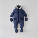 Silver Cross Boys Classic Quilt Pramsuit- Navy 0-3 Months