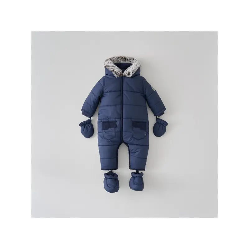 Image of Silver Cross Boys Classic Quilt Pramsuit- Navy 9-12 Months