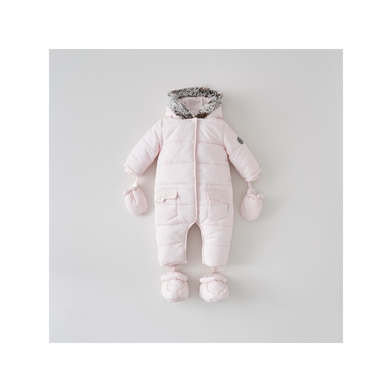 Silver Cross Girls Classic Quilt Pramsuit- Pink Newborn 