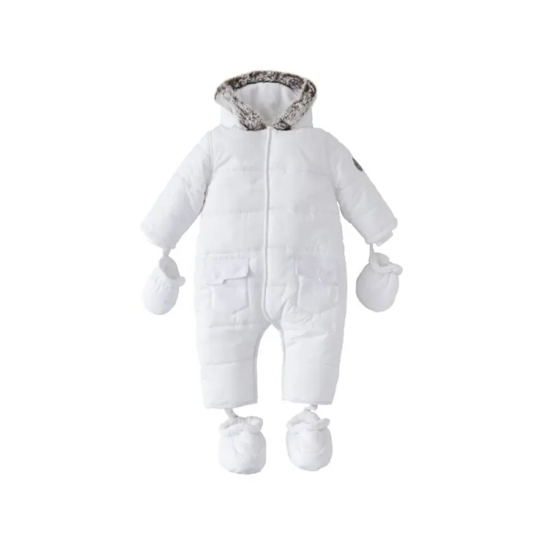 Image of Silver Cross Unisex Classic Quilt Snowsuit- White Newborn