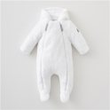 Silver Cross Unisex New Baby Fur Pramsuit- White Newborn 