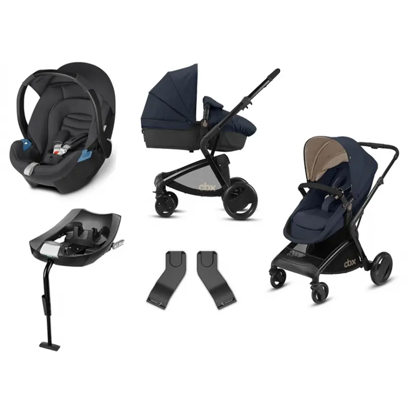 CBX Bimisi Flex 3in1 Travel System with ISOFIX Base-Jeansy Blue