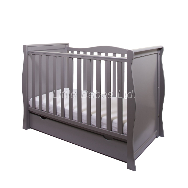 Little Babes Ltd Sleigh Mini Cot Bed-Grey 