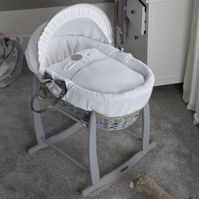 Clair De Lune Over The Moon Wicker Moses Basket