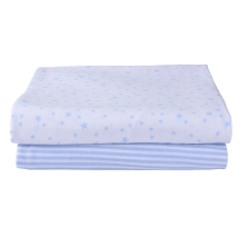 Clair De Lune Pack of 2 Fitted Cotbed Sheets-Blue 