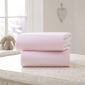 Clair De Lune Pack of 2 Fitted Cotton Cotbed Sheets-Pink