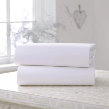 Clair De Lune Pack of 2 Fitted Cotton Cotbed Sheets-White