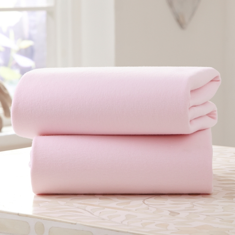 Clair De Lune 2 Pack Fitted Cotton Moses Basket Sheets-Pink