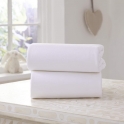 Clair De Lune 2 Pack Fitted Cotton Moses Basket Sheets-White