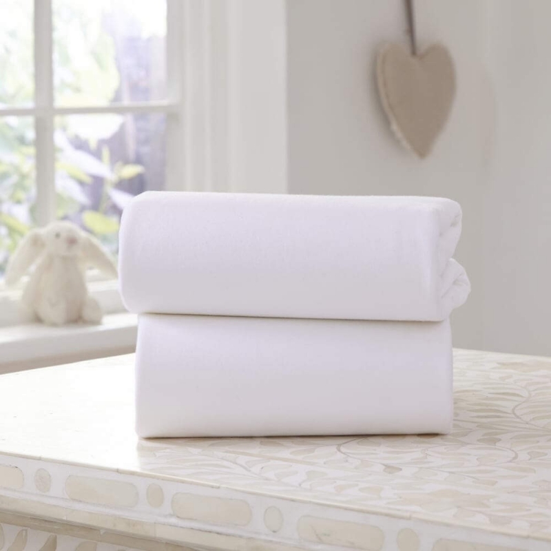 Clair De Lune 2 Pack Fitted Cotton Moses Basket Sheets