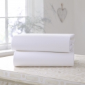 Clair De Lune 2 Pack Fitted Cotton Cot Sheets-White 