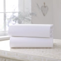Clair De Lune Pack of 2 Fitted Cotton Cot Sheets-White