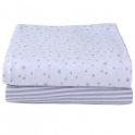 Clair De Lune 2 Pack Fitted Moses Sheets-Grey