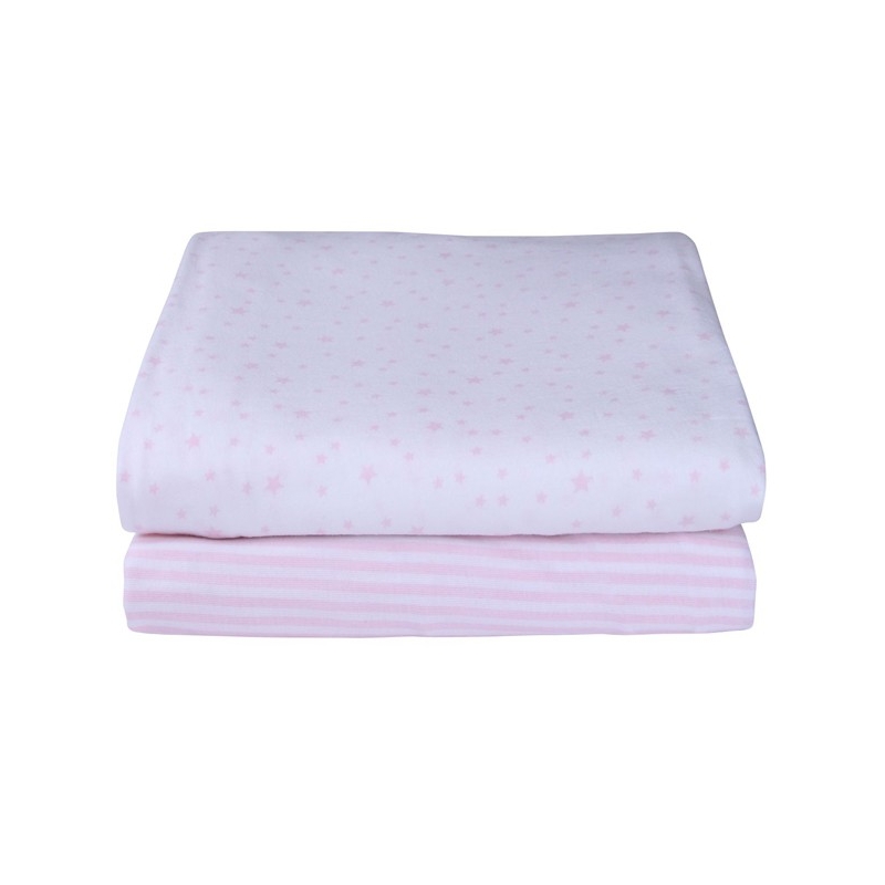 Clair De Lune 2 Pack Cotton Fitted Moses Sheets