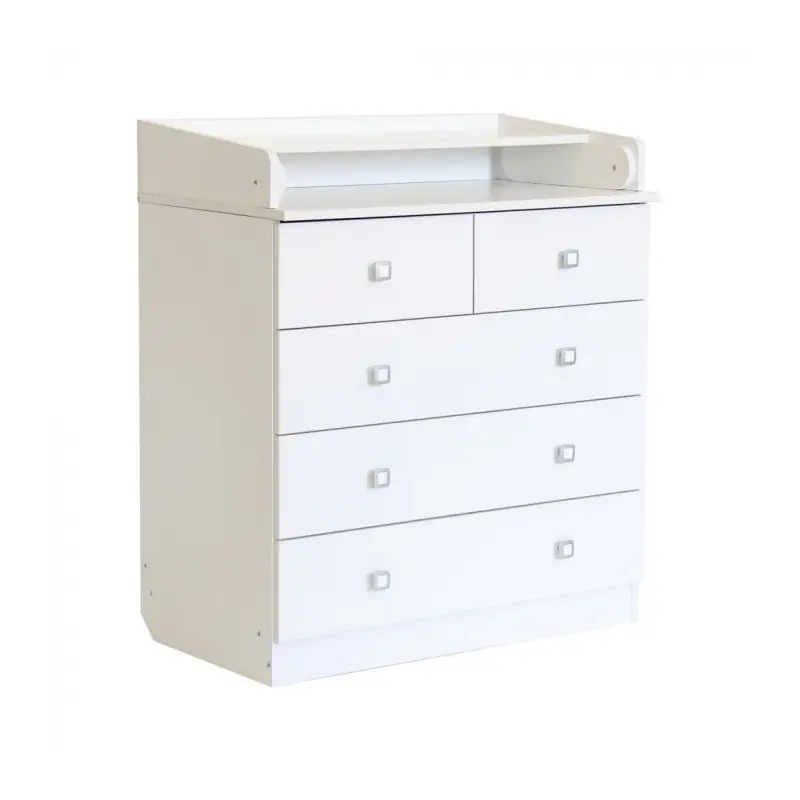 Kidsaw Kudl Kids 5 Drawer Changing Unit with Changing Board-White (1780W)