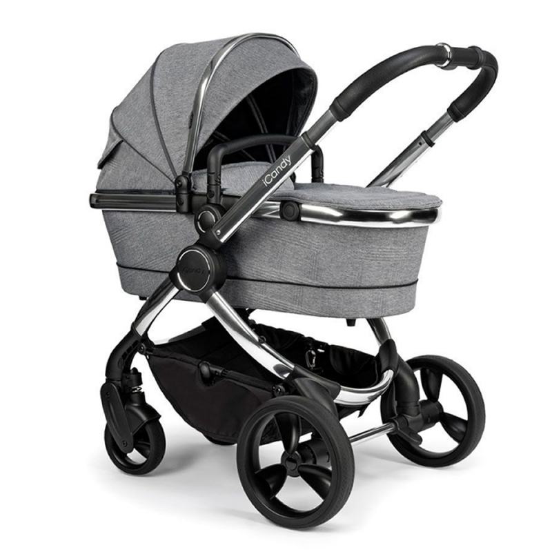 iCandy Peach Chrome Stroller + Maxi Cosi Cabriofix 0+ Car SeatLight