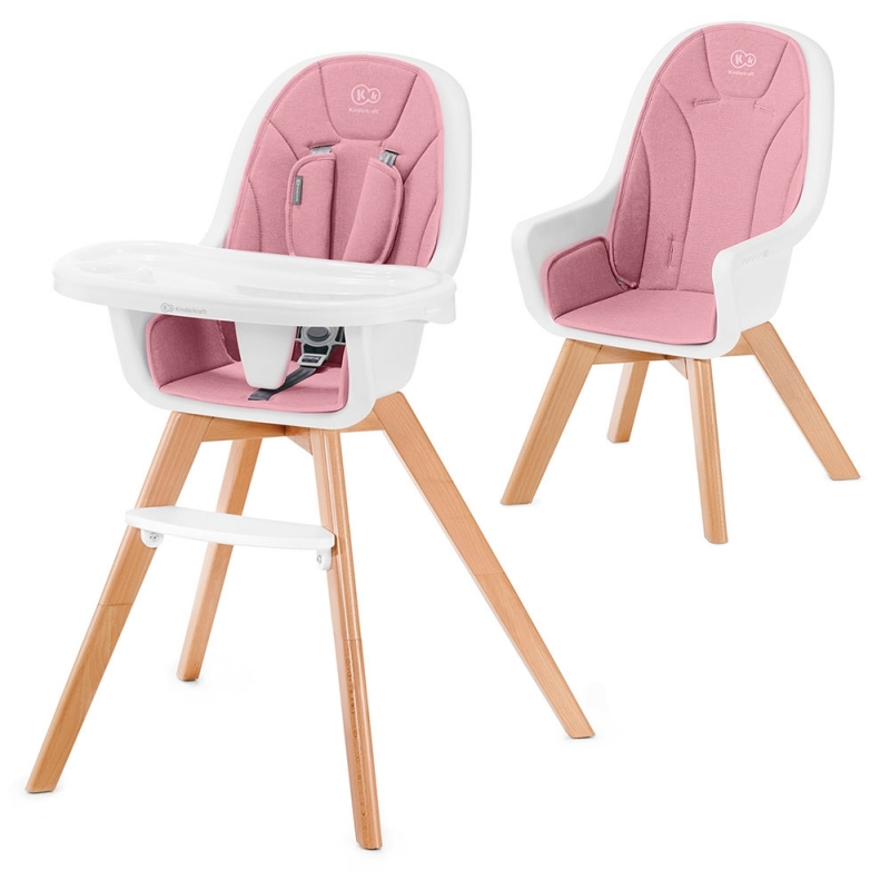 Kinderkraft Tixi 2in1 High Baby Feeding Chair-Pink**
