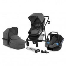 Kinderkraft Juli 3in1 (Mink Car Seat) Travel System With Carrycot-Grey