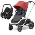 Quinny Hubb Silver Frame XXL 2in1 Pebble Pro Travel System-Red/Graphite