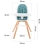 Kinderkraft Tixi 2in1 High Baby Feeding Chair-Turquoise