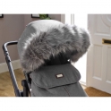 Clair De Lune Universal Pushchair/Stroller Faux Fur Hood-Grey