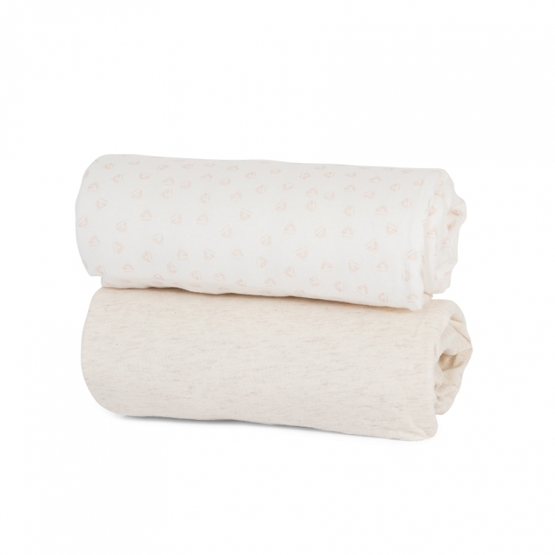 Tutti Bambini CoZee Bedside Crib Fitted Sheets 2 PackPink/Rose
