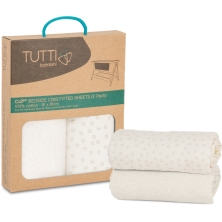 Tutti Bambini CoZee Bedside Crib Fitted Sheets 2 Pack-Neutral/Pebble