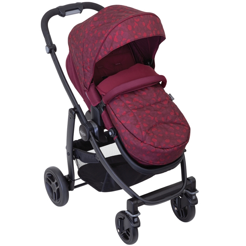 Graco Evo Stroller With Apron & Raincover- Red Leopard**