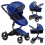 Mima Xari Single Pushchair with Black Chassis-Blue/Pure Black 