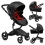 Mima Xari Single Pushchair with Black Chassis-Black/Ruby Red