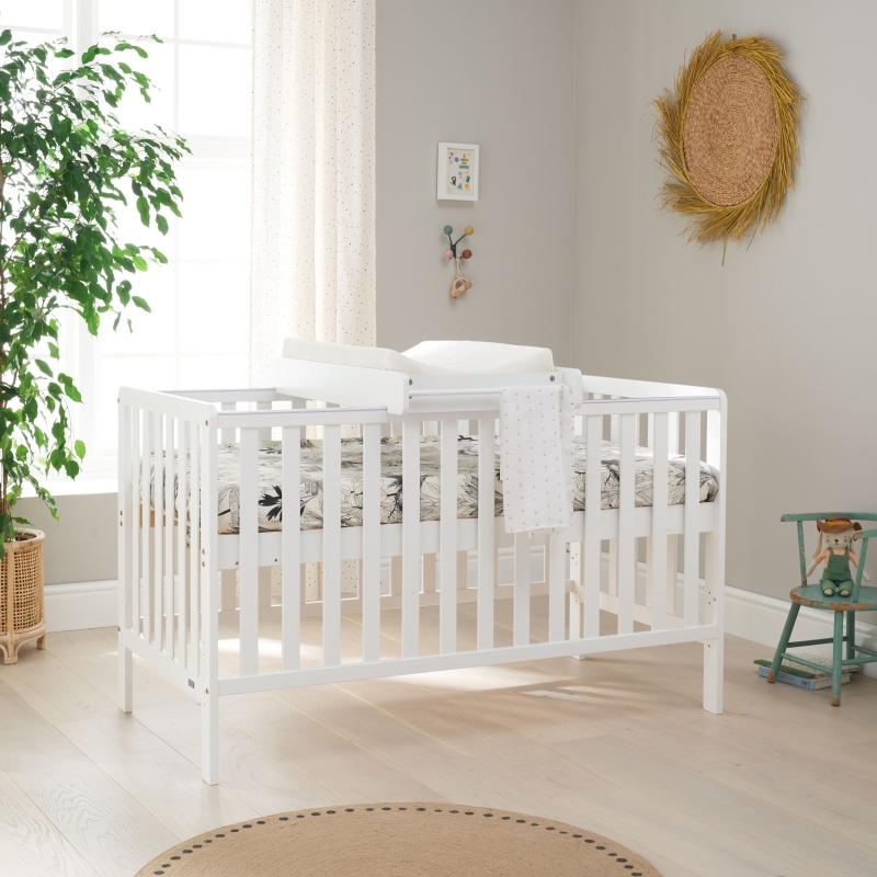 Tutti Bambini Malmo Cot Bed Bundle Including Cot Top Changer & Mattress-White