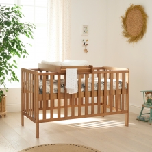Tutti Bambini Malmo Cot Bed Bundle Including Cot Top Changer & Mattress-Oak