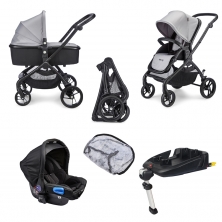 Mee-Go Plumo Travel System-Ash Grey Inc Isofix Base (CLEARANCE)