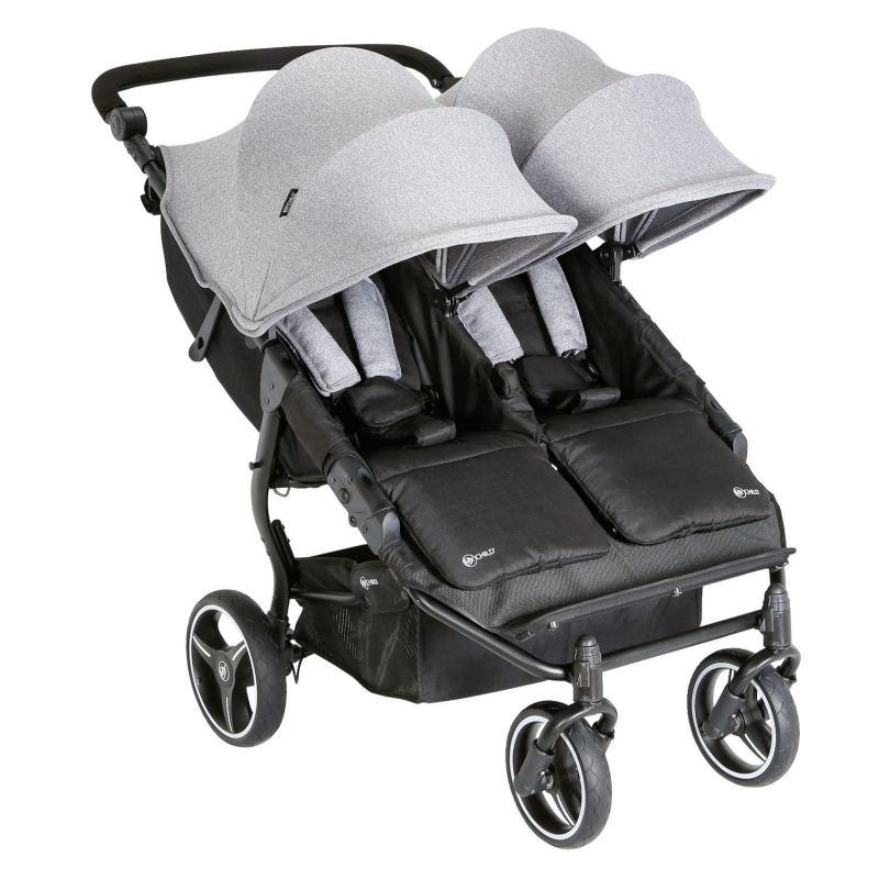 My Child Easy Twin Double Stroller - Grey