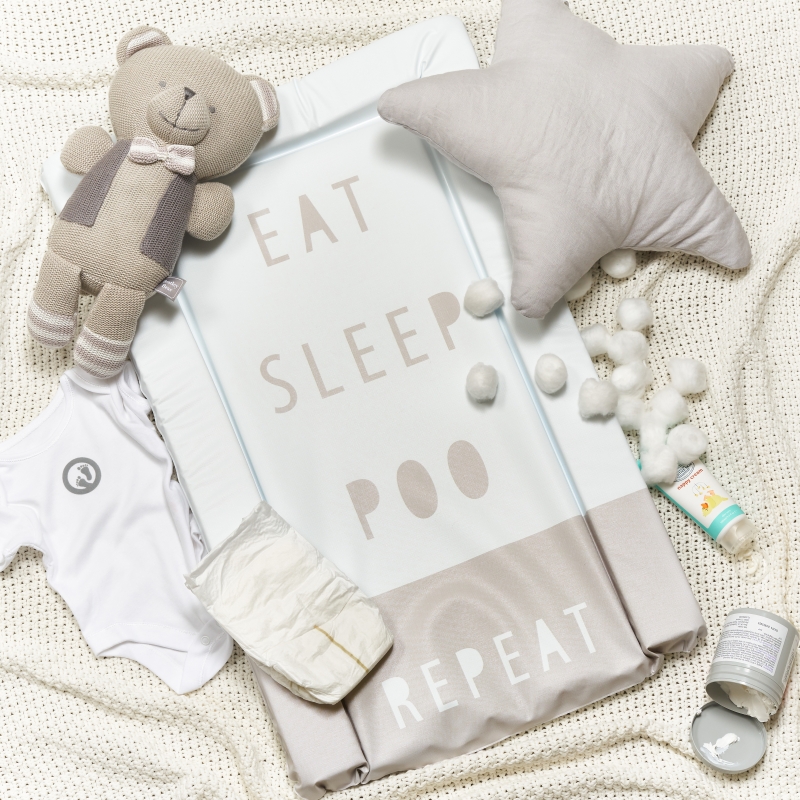 Obaby Eat Sleep Repeat Changing Mat-Grey 